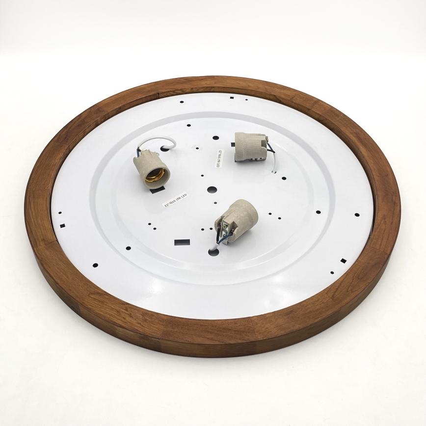 Brilagi - LED Плафон BELLADONNA 3xE27/15W/230V Ø 50 см бял/дъб череша