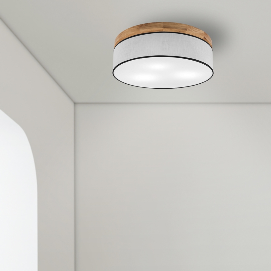 Brilagi - LED Плафон BELLADONNA 3xE27/15W/230V Ø 50 см бял/дъб