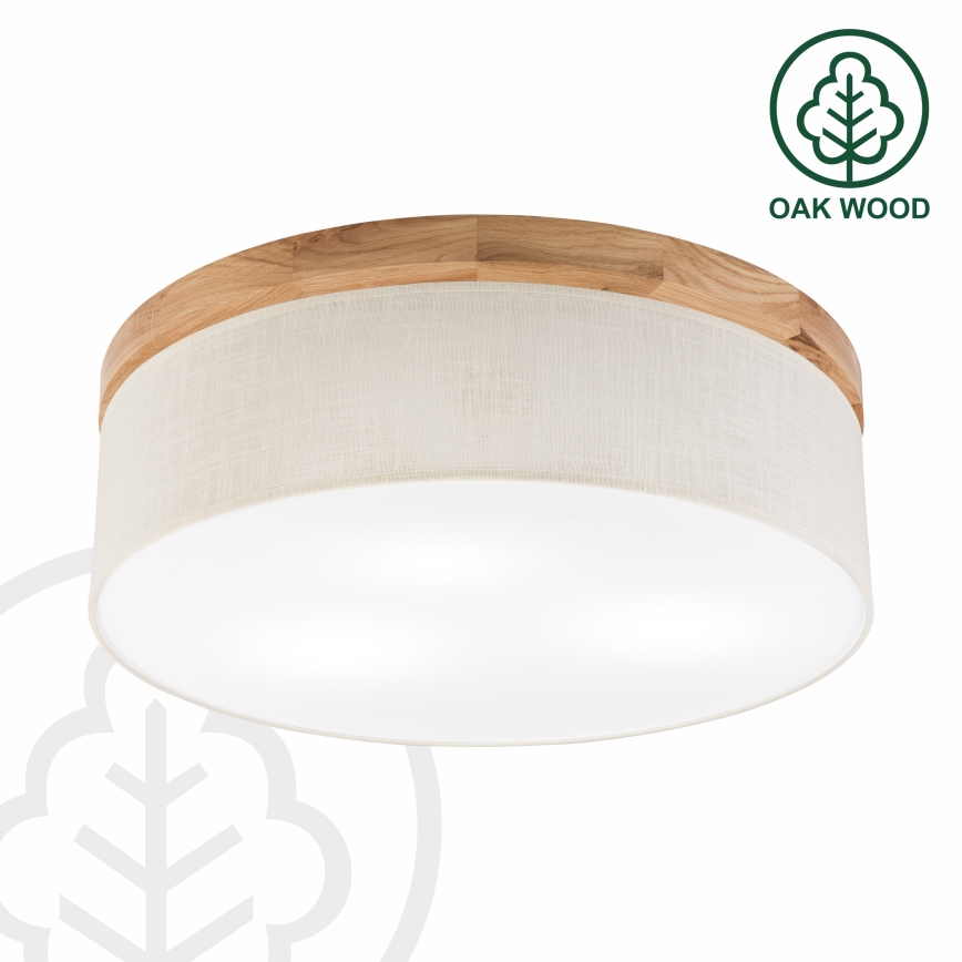 Brilagi - LED Плафон BELLADONNA 3xE27/15W/230V Ø 50 см кремав/дъб
