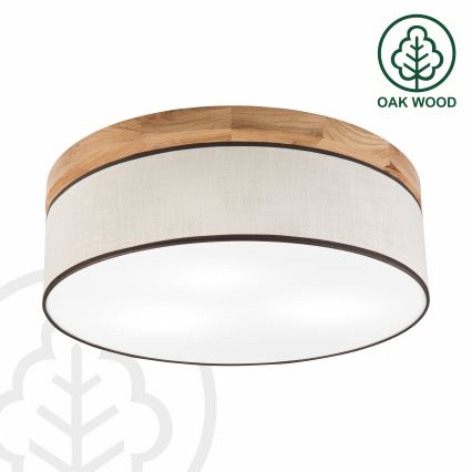 Brilagi - LED Плафон BELLADONNA 3xE27/15W/230V Ø 50 см кремав/дъб