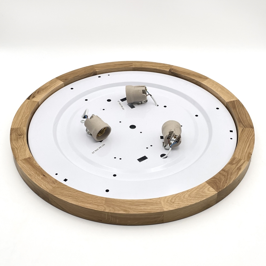 Brilagi - LED Плафон BELLADONNA 3xE27/15W/230V Ø 50 см кремав/дъб