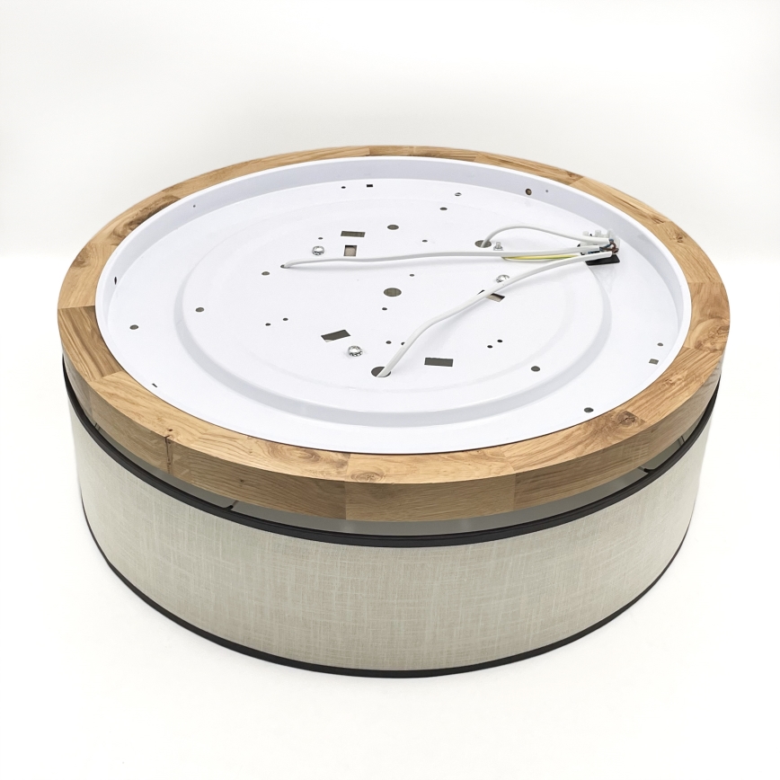 Brilagi - LED Плафон BELLADONNA 3xE27/15W/230V Ø 50 см кремав/дъб