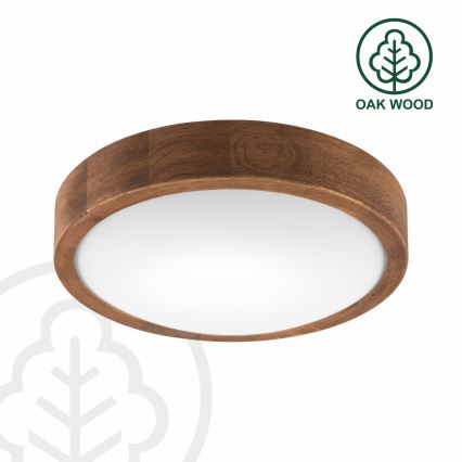 Brilagi - LED плафон CARVALHO SLIM 1xE27/15W/230V дъб/череша Ø 27 см