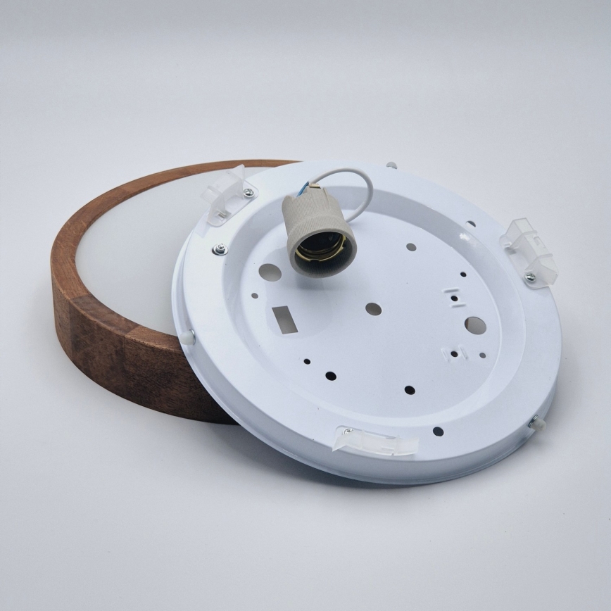 Brilagi - LED плафон CARVALHO SLIM 1xE27/15W/230V дъб/череша Ø 27 см