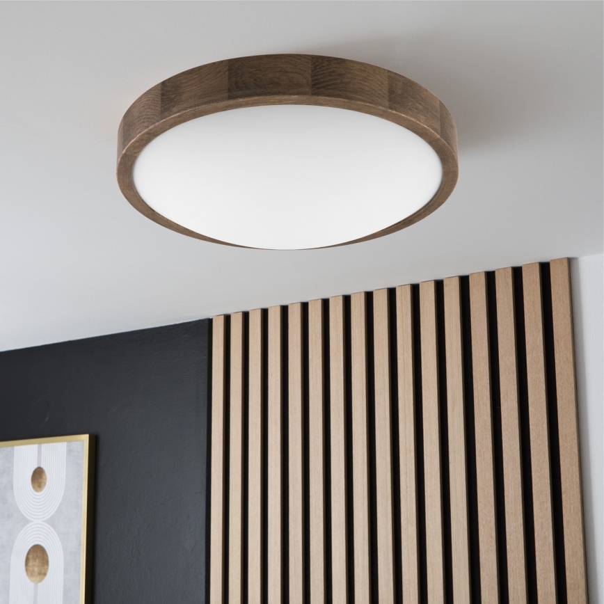 Brilagi - LED Плафон CARVALHO SLIM 2xE27/60W/230V дъб Ø 37 cm