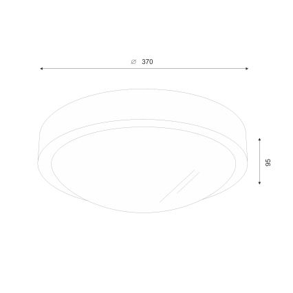 Brilagi - LED Плафон CARVALHO SLIM 2xE27/60W/230V дъб Ø 37 cm