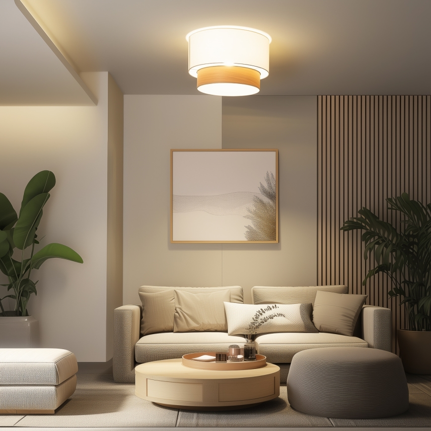 Brilagi - LED плафон CERIA 1xE27/40W/230V Ø 50 см бял/бежов