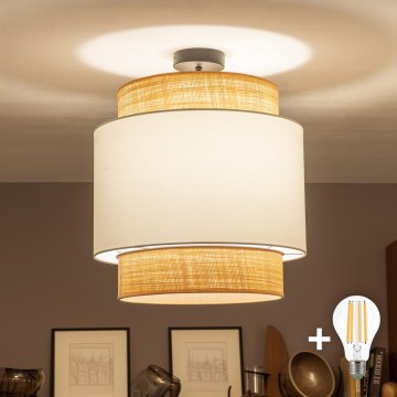 Brilagi - LED плафон CERIA 1xE27/60W/230V Ø 40 см черен/бежов/бял