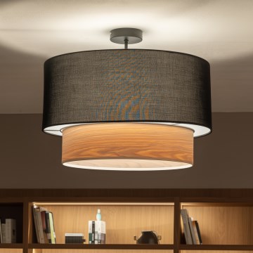 Brilagi - LED плафон CERIA 1xE27/60W/230V Ø 50 см черен/бежов