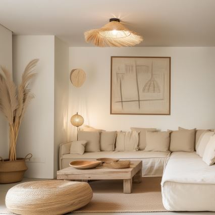 Brilagi - LED плафон CERIA BOHO 1xE27/40W/230V Ø 100 см ратан