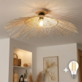 BRILAGI - LED плафон CERIA BOHO 1xE27/40W/230V Ø 70 см бамбук/дъб
