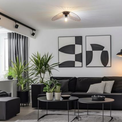 Brilagi - LED плафон CERIA WIRE 1xE27/40W/230V 40x56 см бронзов