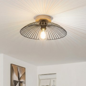 Brilagi - LED плафон CERIA WIRE 1xE27/40W/230V, диаметър 26 cm, черно/дъб