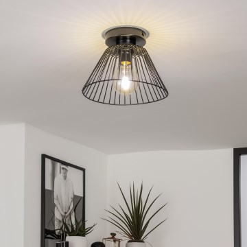 Brilagi - LED плафон CERIA WIRE 1xE27/40W/230V, диаметър 30 см, черен