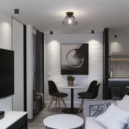 Brilagi - LED плафон CERIA WIRE 1xE27/40W/230V, диаметър 30 см, черен