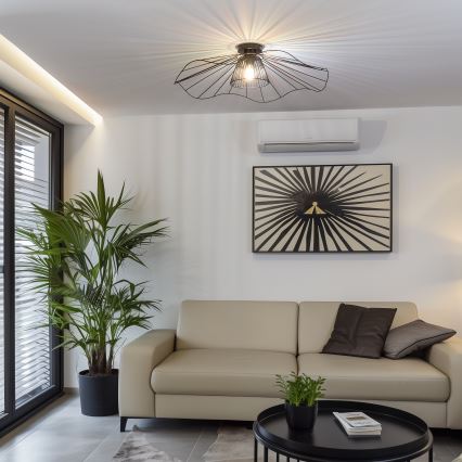 Brilagi - LED плафон CERIA WIRE 1xE27/40W/230V, диаметър 80 см, черен