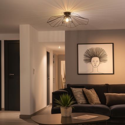 Brilagi - LED плафон CERIA WIRE 1xE27/40W/230V, диаметър 80 см, черен