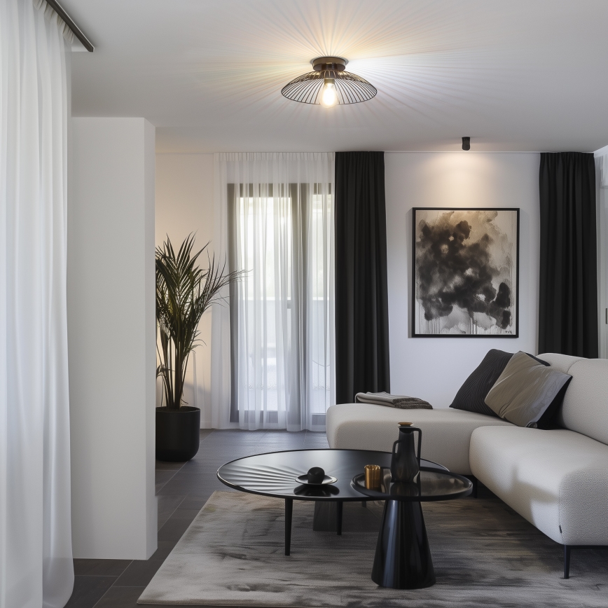 Brilagi - LED плафон CERIA WIRE 1xE27/40W/230V Ø 38 см черен