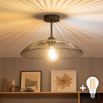 Brilagi - LED плафон CERIA WIRE 1xE27/60W/230V Ø 38 см черен