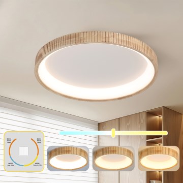 Brilagi - LED плафон FALCON WOOD MODERN LED/60W/230V 3000/4000/6000K Ø 80 см, дървен