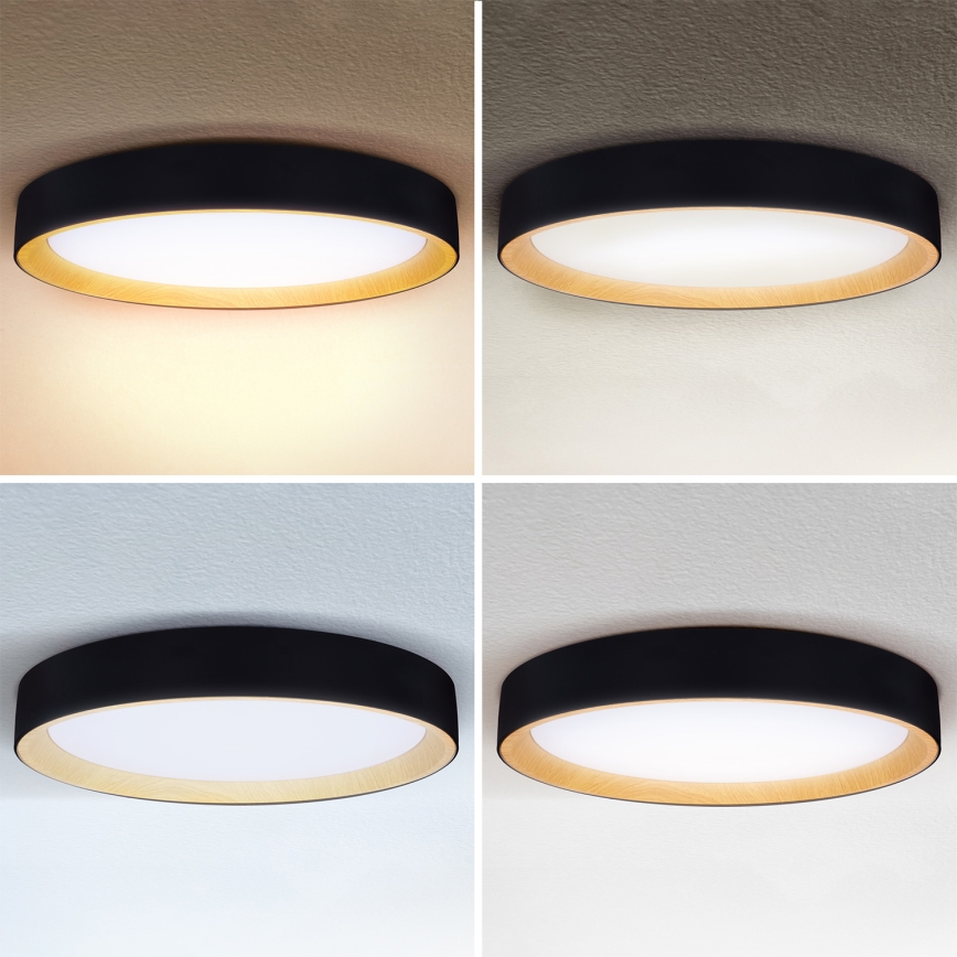 Brilagi - LED димируемо таванно осветително тяло LARIOS LED/72W/230V 3000-6500K черно диаметър 59 см + дистанционно управление