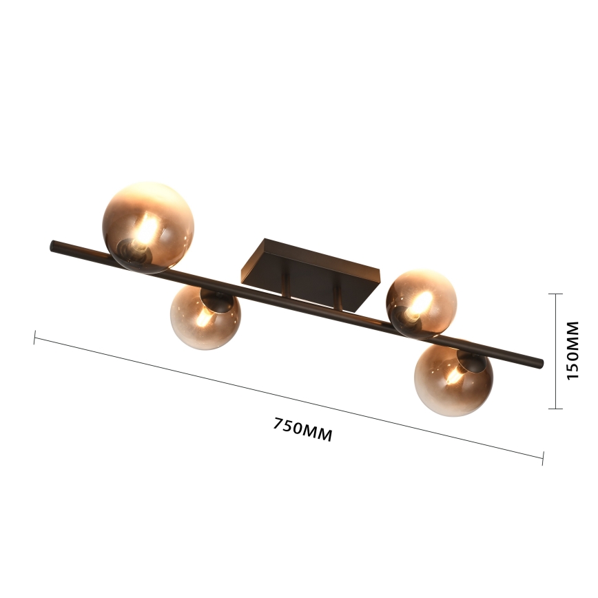 Brilagi - LED плафон MILLA 4xG9/3W/230V кафяв/димчато кафяв