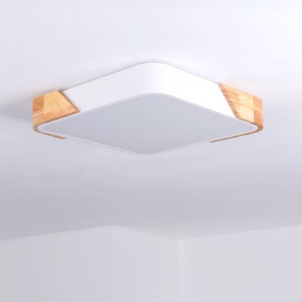 Brilagi - LED плафон PILANA LED/24W/230V дъб/бяло 32x32 cm