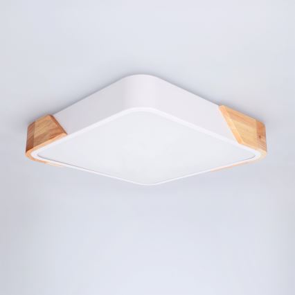 Brilagi - LED плафон PILANA LED/24W/230V дъб/бяло 32x32 cm