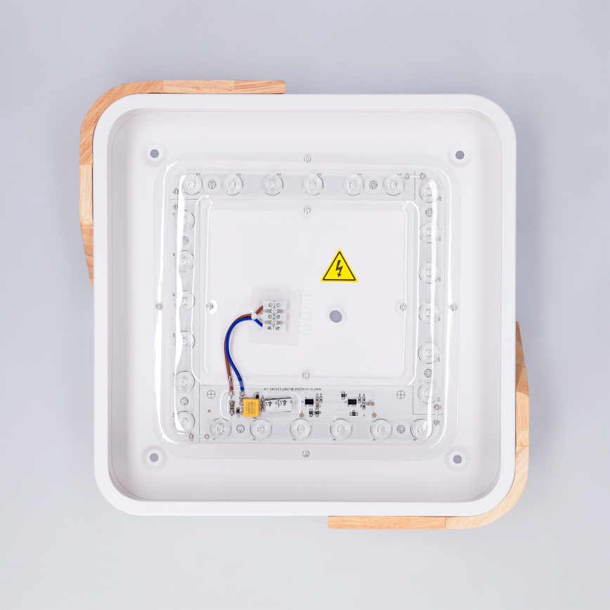 Brilagi - LED плафон PILANA LED/24W/230V дъб/бяло 32x32 cm