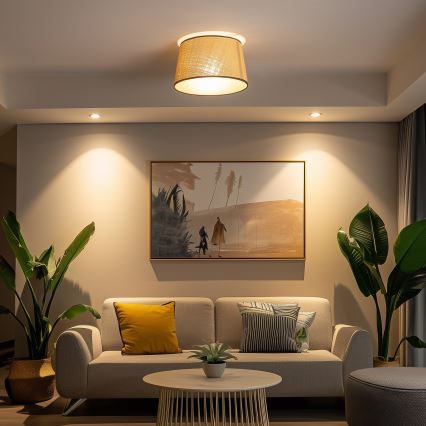 Brilagi - LED плафон-полилей CERIA 1xE27/40W/230V Ø 35 см бежов