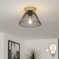 BRILAGI - LED плафон-полилей CERIA WIRE 1xE27/40W/230V, Ø 21 см, черен/дъб
