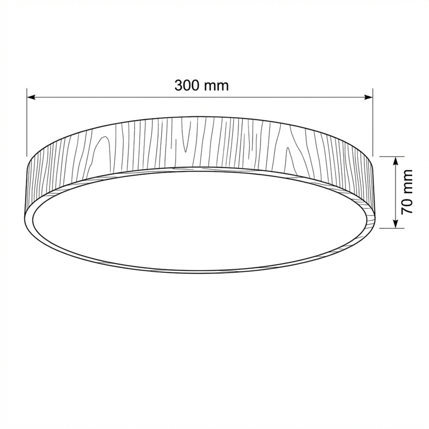 Brilagi - LED таванен плафон POOL LED/36W/230V 3000/4000/6000K Ø 30 см дървесен декор