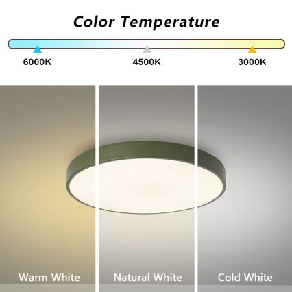 Brilagi - LED димируем таванен плафон POOL LED/36W/230V 3000-6000K Ø 30 см зелен + дистанционно управление