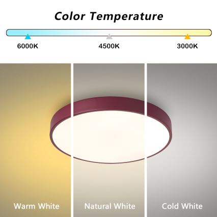 Brilagi - LED таванно осветително тяло POOL LED/48W/230V 3000/4000/6000K Ø 40 см бордо