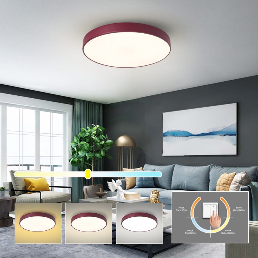 Brilagi - LED таванен плафон POOL LED/60W/230V 3000/4000/6000K, диаметър 50 см, бордо