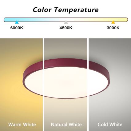 Brilagi - LED таванен плафон POOL LED/60W/230V 3000/4000/6000K, диаметър 50 см, бордо