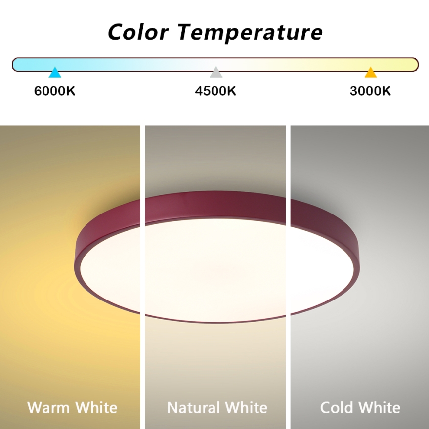 Brilagi - LED таванен плафон POOL LED/60W/230V 3000/4000/6000K, диаметър 50 см, бордо