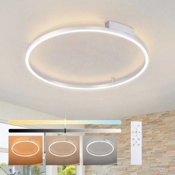 Brilagi - LED плафон PORTOFINO с възможност за димиране LED/60W/230V 3000-6000K Ø 80 см, сребрист + дистанционно управление