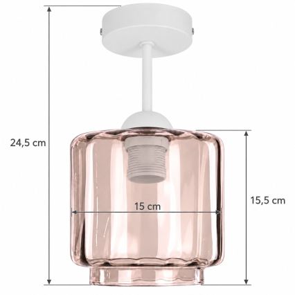 BRILAGI - LED прикрепен полилей RETRO GLASS 1xE27/60W/230V Ø 15 см бял/димчато бежов