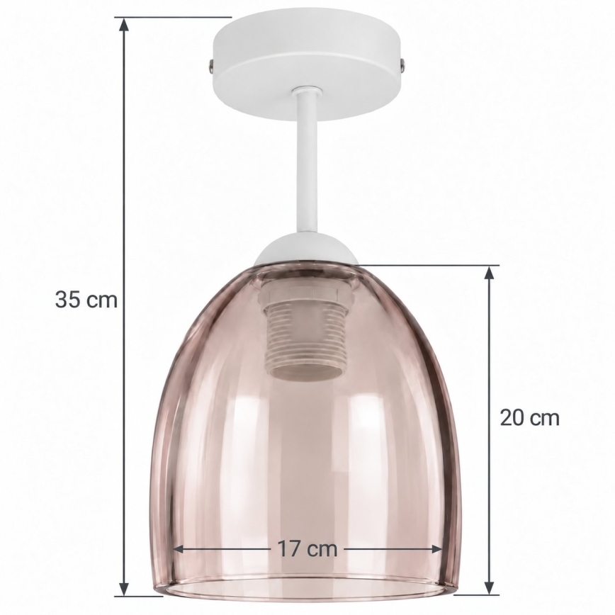 BRILAGI - LED плафон RETRO GLASS 1xE27/60W/230V Ø 17 см бял/опушен бежов