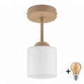 BRILAGI - LED плафон RETRO GLASS 1xE27/60W/230V Ø 10 cm бежова/бяла