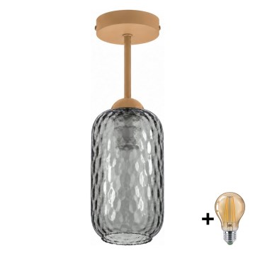BRILAGI - LED Плафон RETRO GLASS 1xE27/60W/230V Ø 14 cm бежов/димносив