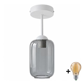 BRILAGI - LED плафон RETRO GLASS 1xE27/60W/230V Ø 14 см бял/димчато сив