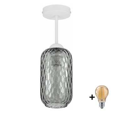 BRILAGI - LED плафон RETRO GLASS 1xE27/60W/230V Ø 14 см бял/димчато сив