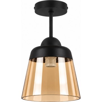 BRILAGI - LED плафон RETRO GLASS 1xE27/60W/230V Ø 15,5 см черен/димчато бежов