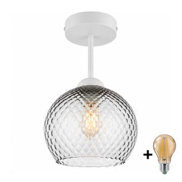 BRILAGI - LED плафон RETRO GLASS 1xE27/60W/230V Ø 18 cm бял/димно сив