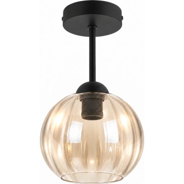 BRILAGI - LED плафон RETRO GLASS 1xE27/60W/230V Ø 18 см черен/димно бежов