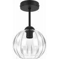 BRILAGI - LED плафон RETRO GLASS 1xE27/60W/230V Ø 18 см черен/прозрачен