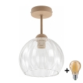 BRILAGI - LED плафон RETRO GLASS 1xE27/60W/230V Ø 25 см бежов/прозрачен