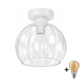 BRILAGI - LED плафон RETRO GLASS 1xE27/60W/230V Ø 25 см бял/прозрачен